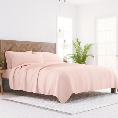 Home Collection Luxury Ultra Soft 6-Piece King Bed Sheet Set, Blush, large