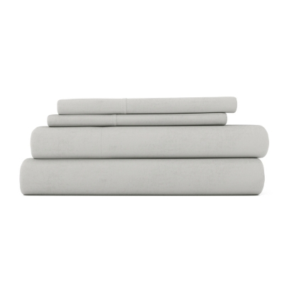 Home Collection Premium Ultra Soft Flannel Queen Bed Sheet Set, Ash Gray