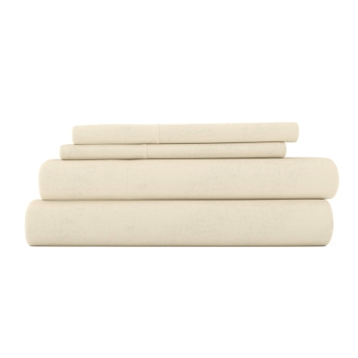 Home Collection Premium Ultra Soft Flannel King Bed Sheet Set, Ivory