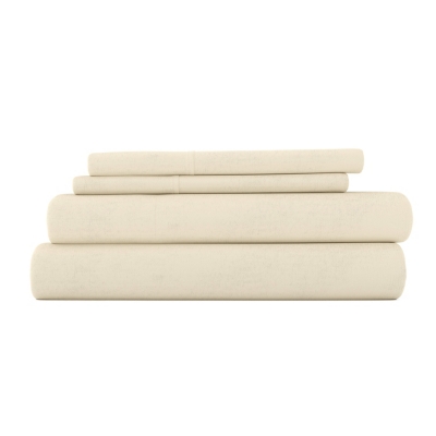 Supreme Super Soft 3 Piece Bed Sheet Set Deep Pocket Bedding - Twin Size  Ivory 