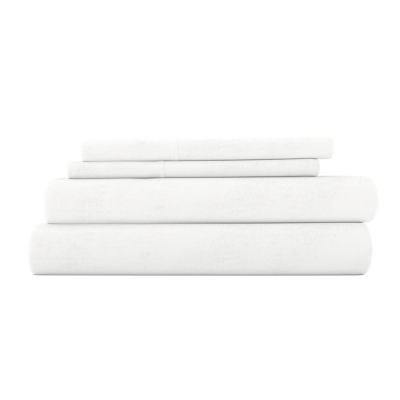 Home Collection Premium 4-Piece Ultra Soft Flannel King Bed Sheet Set, White, large