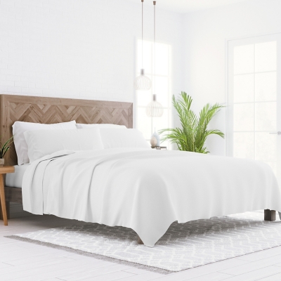Home Collection Premium 4-Piece Ultra Soft Flannel Full Bed Sheet Set, White, large