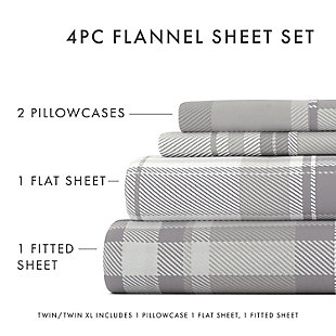 You are sure to enjoy your coziest night's sleep with our Ultra Soft Plaid Pattern Flannel Sheet Set by ienjoy Home. Crafted from the most plush cotton-rich blend, you will never want to get out of these super soft and warm sheets.Twin size set includes: 1 fitted sheet: 39" w x 75" l +14" , 1 flat sheet: 66" w x 96" l , 1 standard pillowcase: 20" w x 30" l | Made of ultra-soft 100% cotton | Printed plaid pattern for a classic addition to any bedroom decor | 14" deep pocket fitted sheets -accomandates a mattress up to 18" deep | Easy care: machine wash cold, tumble dry low, do not bleach, iron, or use fabric softener. Fade and wrinkle resistant | Imported