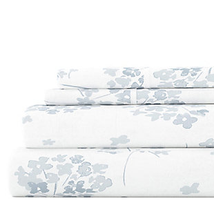 You are sure to enjoy your coziest night's sleep with our ultra soft Flower Bunch Flannel Sheet Set by ienjoy Home. Crafted from the most plush cotton-rich blend, you will never want to get out of these super soft and warm sheets. Available in Light Blue and Pink and designed to match any style!California king size set includes: 1 fitted sheet: 72" w x 84" l + 14", 1 flat sheet: 108" w x 102" l, 2 king pillowcases: 20" w x 40" l | Made of ultra-soft 100% cotton | Printed flower bunch pattern for a classic addition to any bedroom decor | 14" deep pocket fitted sheets -accomandates a mattress up to 18" deep | Easy care: machine wash cold, tumble dry low, do not bleach, iron, or use fabric softener. Fade and wrinkle resistant | Imported