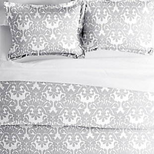 Add a pop of color to your bedroom decor with the beautiful Romantic Damask 2-Piece Duvet Cover Set by iEnjoy Home! We crafted this product with your ultimate comfort in mind. It is ultra soft and velvety smooth. The microfiber construction is durable, wrinkle resistant, and 100% hypoallergenic! This Duvet Cover Set is the perfect addition to any bedroom!Twin Size Set Includes: 1 Duvet Cover: 74" x 94", 1 Standard Sham: 20" x 26" (2" flange) | Made with the highest quality imported microfiber yarns | Printed Soft Damask pattern for a classic addition to any bedroom decor | Zippered Closure | Superior weave for durability and a buttery-soft feel | Imported