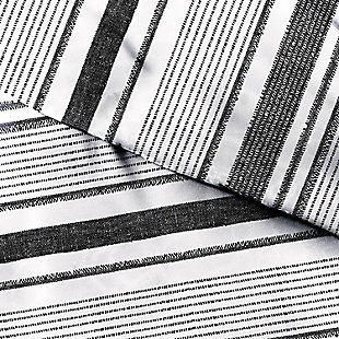 iEnjoy home Premium Ultra Soft Vintage Stripe Pattern 3-Piece King Duvet Cover Set, Gray, rollover