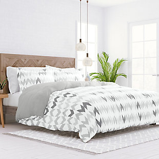 Home Collection Premium Ultra Soft Chevron Sleep Pattern 2-Piece Reversible Twin Duvet Cover Set, Ash Gray, large