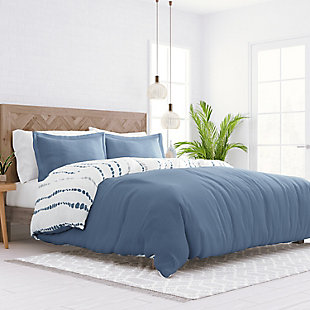 Home Collection Premium Ultra Soft Urban Vibe Pattern 3-Piece Reversible King Duvet Cover Set, Navy, rollover