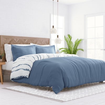Home Collection Premium Ultra Soft Urban Vibe Pattern 3-Piece Reversible Twin Duvet Cover Set, Navy, rollover