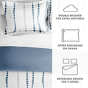 Add a pop of color to your bedroom decor with the beautiful urban Vibe 2-Piece Reversible Duvet Cover Set by iEnjoy Home! We crafted this product with your ultimate comfort in mind. It is ultra soft and velvety smooth. The microfiber construction is durable, wrinkle resistant, and 100% hypoallergenic! This Duvet Cover Set is the perfect addition to any bedroom!Twin Size Set Includes: 1 Duvet Cover: 74" x 94", 1 Standard Sham: 20" x 26" (2" flange) | Made with the highest quality imported microfiber yarns | Printed Urban Vibe pattern reverse to Light Blue solid | Zippered Closure | Superior weave for durability and a buttery-soft feel | Imported