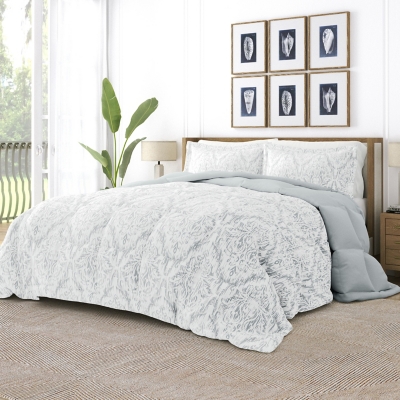 Home Collection Premium Down-Alternative Forget Me Not Reversible Comforter  Set