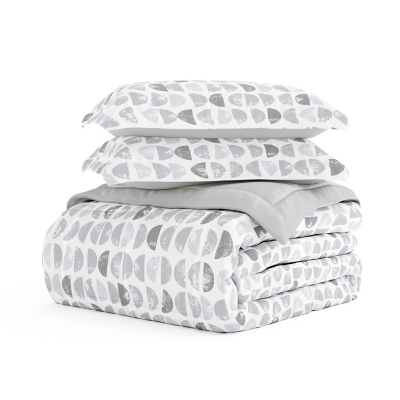 Home Collection Premium Down Alternative Moonlight Stars Reversible King Comforter Set, Ash Gray, rollover