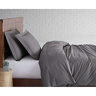 Fresh, cool and lightweight, just like your favorite button-down shirt. Tight-weave cotton makes this solid duvet cover and coordinating shams more breathable to ensure a good night's rest, especially for hot sleepers. This contemporary collection gets softer with every wash while also giving you that crisp hotel look, particularly when ironed.Made of 100% cotton | Imported | Set includes duvet cover and 2 pillow shams; insert not included | Button closure on duvet cover | Machine washable; use appropriately sized washer to avoid excess wear | Machine wash cold on gentle cycle, no bleach; tumble dry