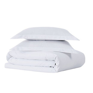 Brooklyn Loom Classic Cotton 3-Piece Full/Queen Duvet Set, White, large