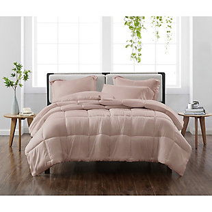 Cannon Solid 3-Piece Full/Queen Comforter Set, Blush, rollover