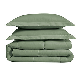 Cannon Solid 3-Piece Full/Queen Comforter Set, Green, large