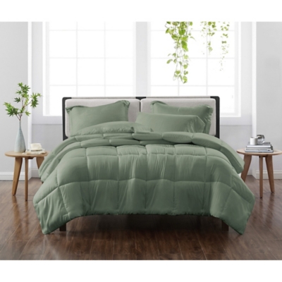 Cannon Solid 2-Piece Twin/Twin XL Comforter Set, Green, large