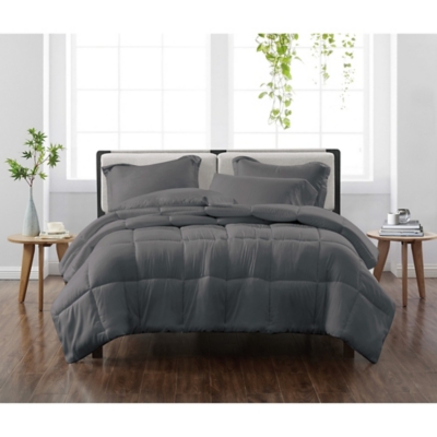 Cannon Solid 2-Piece Twin/Twin XL Comforter Set, Charcoal, large