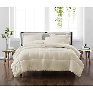 Cannon Solid 3-Piece King Comforter Set, Ivory, rollover