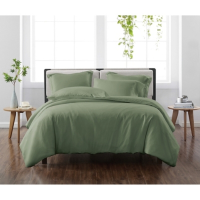 Cannon Solid 3-Piece Full/Queen Duvet Set, Green, large