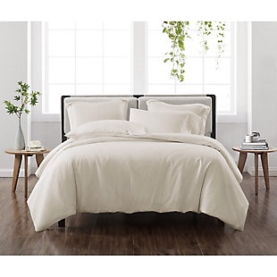 Cannon Solid 3-Piece Full/Queen Duvet Set, Ivory, rollover