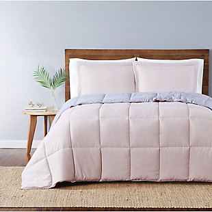 Truly Soft Everyday Reversible 3-Piece King Comforter Set, Blush/Lavender, rollover