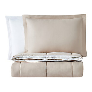 Truly Soft Everyday Reversible 3-Piece King Comforter Set, Khaki/Ivory, large