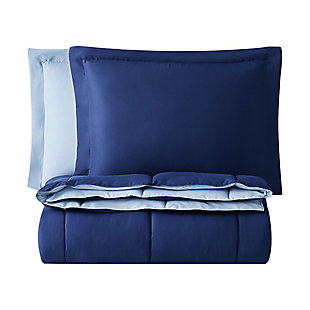 Truly Soft Everyday Reversible 3-Piece King Comforter Set, Navy/Light Blue, large