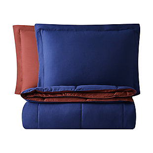 Truly Soft Everyday Reversible 3-Piece King Comforter Set, Navy/Burgundy, large