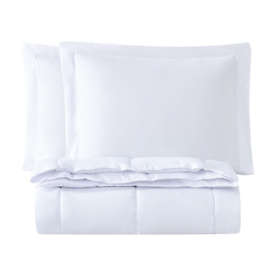 Truly Soft Everyday Reversible 3-Piece King Comforter Set, White, rollover