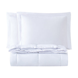 Truly Soft Everyday Reversible 3-Piece King Comforter Set, White, large