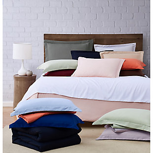 Revolutionary softness is what you get with this collection. The solid duvet cover and coordinating sham are the perfect way to add color to your room while protecting your comforter from stains or wear and tear. Made with a hypoallergenic, feel-good microfiber for softness and easy care.Made of 100% hypoallergenic microfiber polyester | Imported | Set includes duvet cover and 1 pillow sham; insert not included | Hidden button closure on duvet cover | Duvet cover intended for use with a down, feather or synthetic comforter | Machine washable