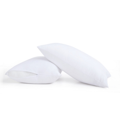 Truly Calm Antimicrobial King Down Alternative Pillows with Zippered Pillow Protector, White, large