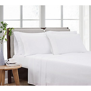 This collection is solid in so many ways. Made of soft microfiber, the 4-piece sheet set is the perfect coordinate for your home. Machine washable for easy cleaning.Made of 100% microfiber | Imported | Set includes fitted sheet, flat sheet and 2 pillowcases | Fits mattresses up to 15" deep | Machine wash in appropriately sized equipment to avoid damage