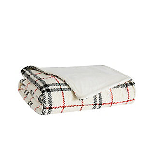 Stay warm on a cold night with this collection's innovative surface texture. This cozy blanket brings a fresh look to your room with its sculpted sherpa fabric featuring a clean plaid print. The reverse is a polyester faux mink fur, providing two layers of plush between you and winter's chill.Face is made of sculpted sherpa fabric | Reverses to polyester faux mink fur | Imported | Soft polyfill | Large-scale plaid print | Machine wash in appropriately sized equipment to avoid damage
