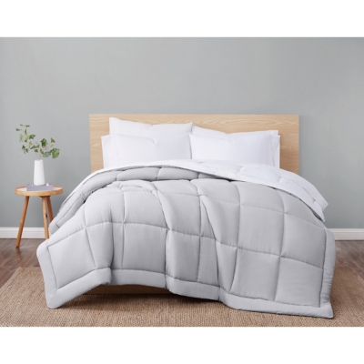 London Fog Super Soft Full/Queen Down Alternative Comforter, Gray/White, large