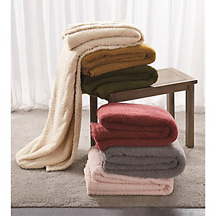 This solid throw blanket is perfect for cuddling up in your living room. Its luxurious sherpa fabric is made from the finest microfiber, providing unrivaled softness and comfort. Plus, it's durable for pets and kids. Just pop it in the wash as needed.Made of sherpa fabric | Durable fabric for high-traffic areas | Imported | Machine wash in appropriately sized equipment to avoid excess wear