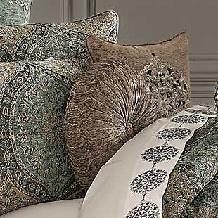 J.Queen New York Dorset Tufted Round Decorative Throw Pillow, , rollover