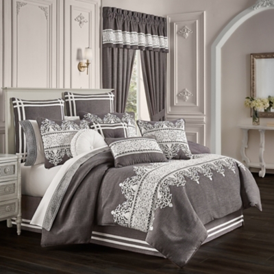 J.Queen New York Flint 4 Piece Piece Comforter Set, Charcoal, rollover