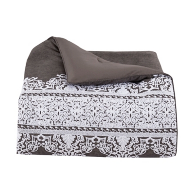 J.Queen New York Flint 4 Piece Piece Comforter Set, Charcoal, large