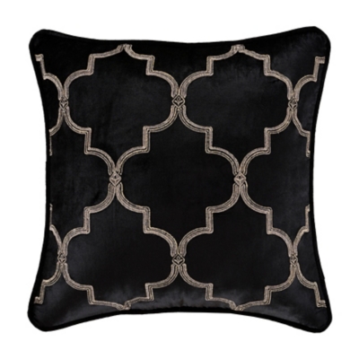 Windham Black and Charcoal Damask Quatrefoil Comforter Bedding by J Queen  New Yo