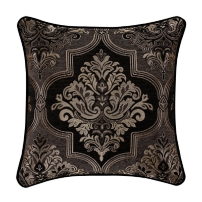 Windham Black and Charcoal Damask Quatrefoil Comforter Bedding by