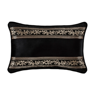 Windham Black Square Embellished Decorative Throw Pillow 18 x 18 By –  Latest Bedding