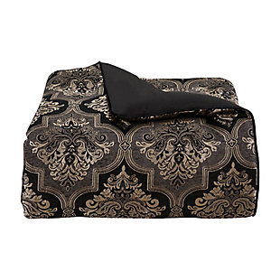 J.Queen New York Windham California King 4 Piece Comforter Set, Black, large