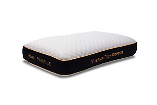 Healthy Sleep Therma-Tech Copper High Profile Queen Pillow, White, large