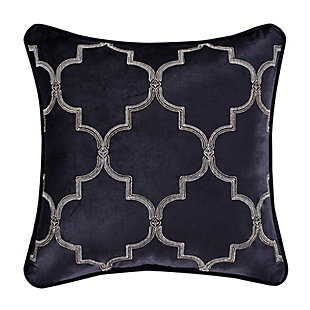 J. Queen New York Middlebury 18" Square Embellished Decorative Throw Pillow, , large