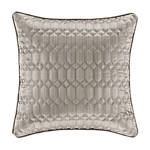 J. Queen New York Luxembourg Silver Quilt 20" Square Decorative Throw Pillow, , large