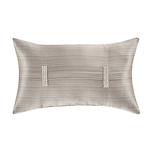 The Boudoir Decorative Throw pillow is a direct coordinate to the Luxembourg Quilt Coverlet. It features a fine line stria stripe in two tones of silver and contains a decorative pleat accented by a glamorous jeweled band on both the left and right ends of the boudoir.Elegant accent pillow for your bedding, sofa, or armchair. | Made with design house quality fabric and craftsmanship. | Timeless take on traditional patterns with an updated color palette. | Pair this with the Luxembourg bedding collection by J. Queen for a complete look.