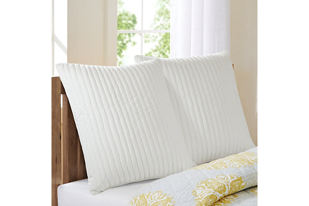 Add a little something extra to your bedding with the INK+IVY Camila Cotton Quilted Euro Sham. This 200-thread-count cotton Euro sham features channel quilting for added texture on top of your bed. The sham coordinates with the INK+IVY Bedding Collection.Includes 1 euro sham pillow | Made of 100% cotton | 200 thread count | Zipper closure | Machine washable | Imported