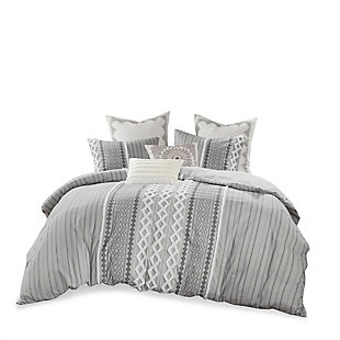 JLA Home Imani Cotton Comforter Set, Gray, large